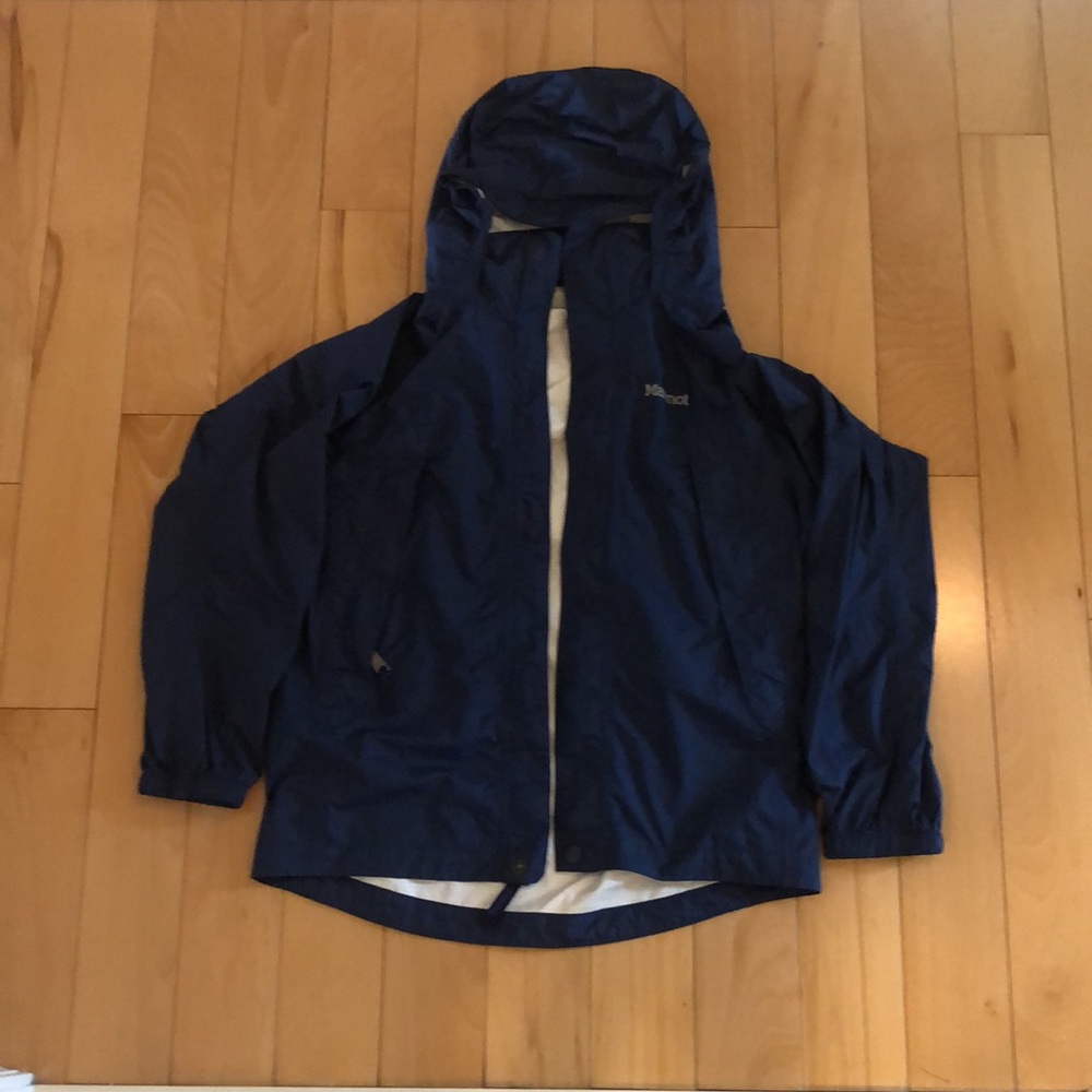 Boys Youth Medium Navy Blue Marmot Raincoat